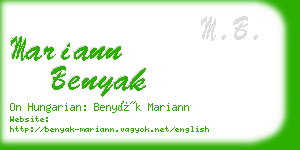 mariann benyak business card